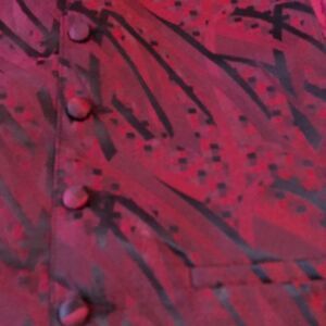 Tux beautiful deep red / maroon vest S/M adjustable at neck and back